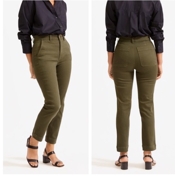 Slim Leg Crop Pant In Lunar Green 